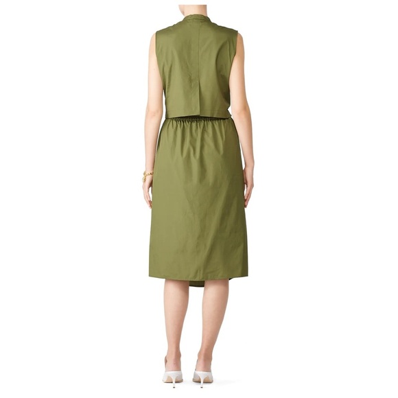 Vince Cedar Green Rope Belted Dress Open Cutout Back | Medium - Picture 2 of 8